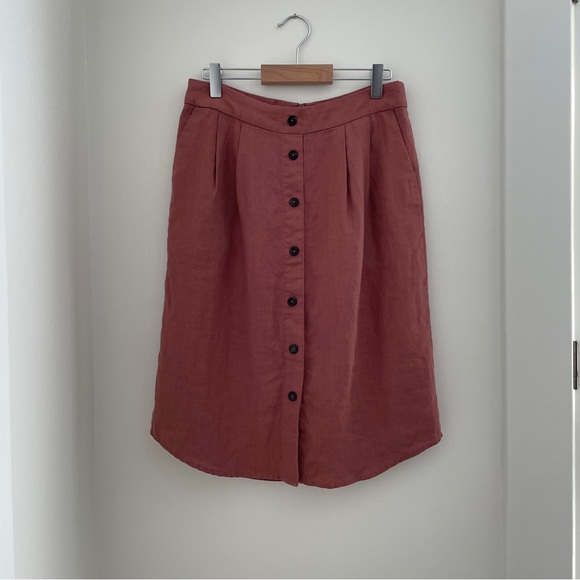 100% linen buttoned skirt by - Picture 2 of 4